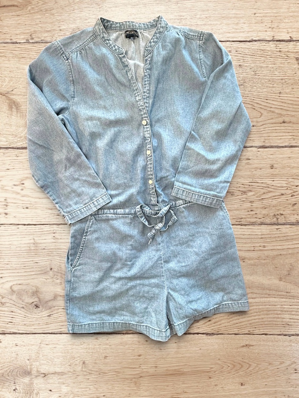 J. Crew Light Blue Denim Romper Jumpsuit size 2